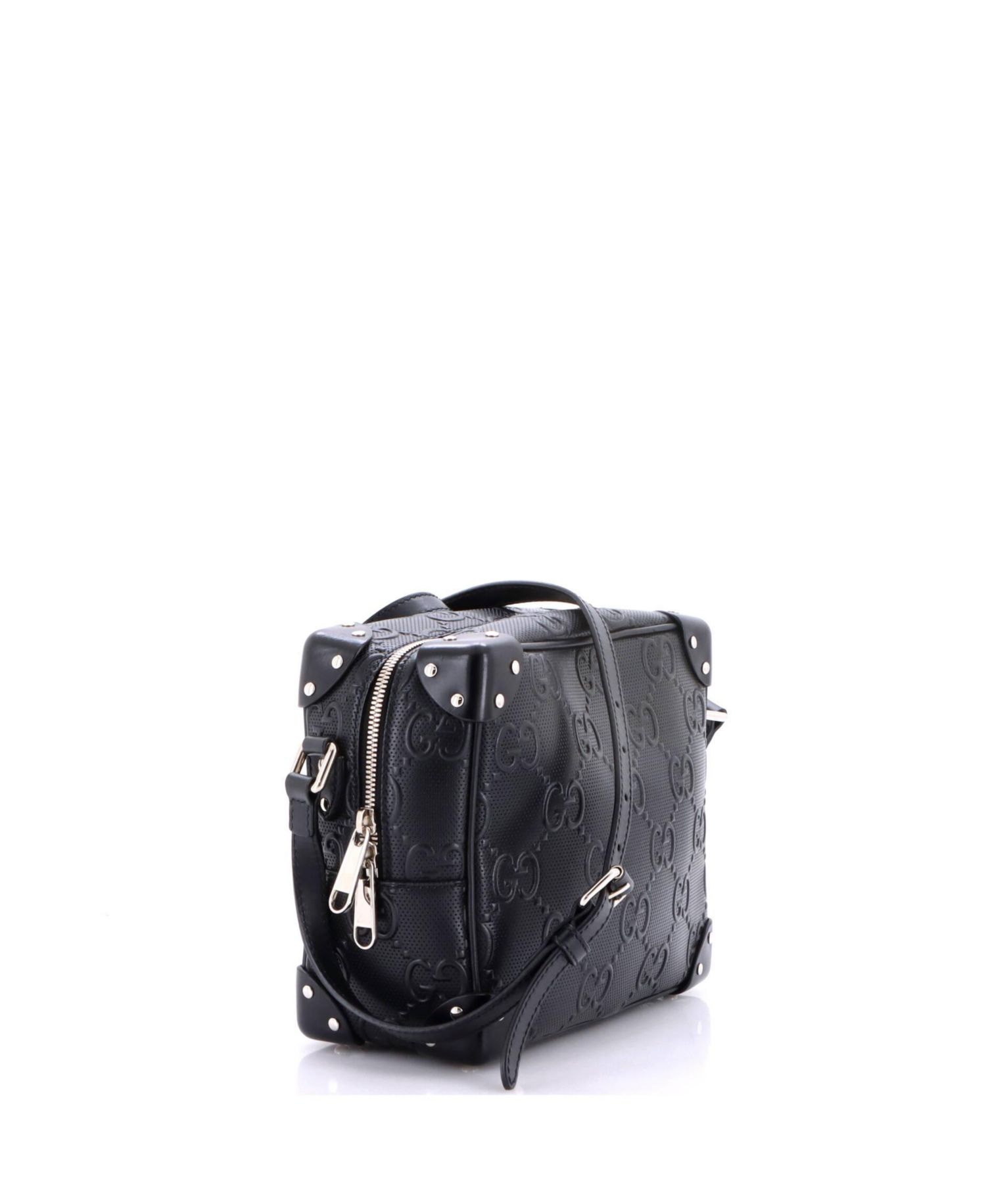 Square Shoulder Bag GG Embossed Perforated Leather