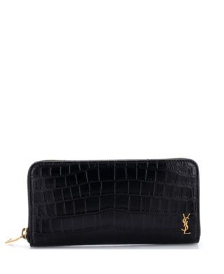 Long Tiny Classic Monogram Zip Around Wallet Embossed Leather