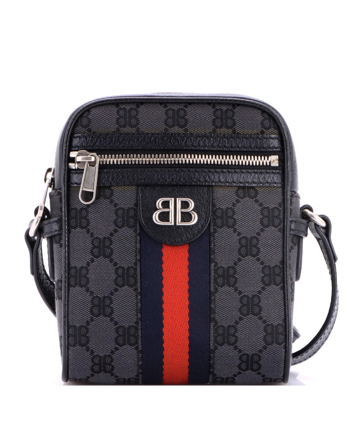 Pre-Owned Balenciaga Mini x Gucci The Hacker Project Zip Messenger Bag Bb Canvas - Black