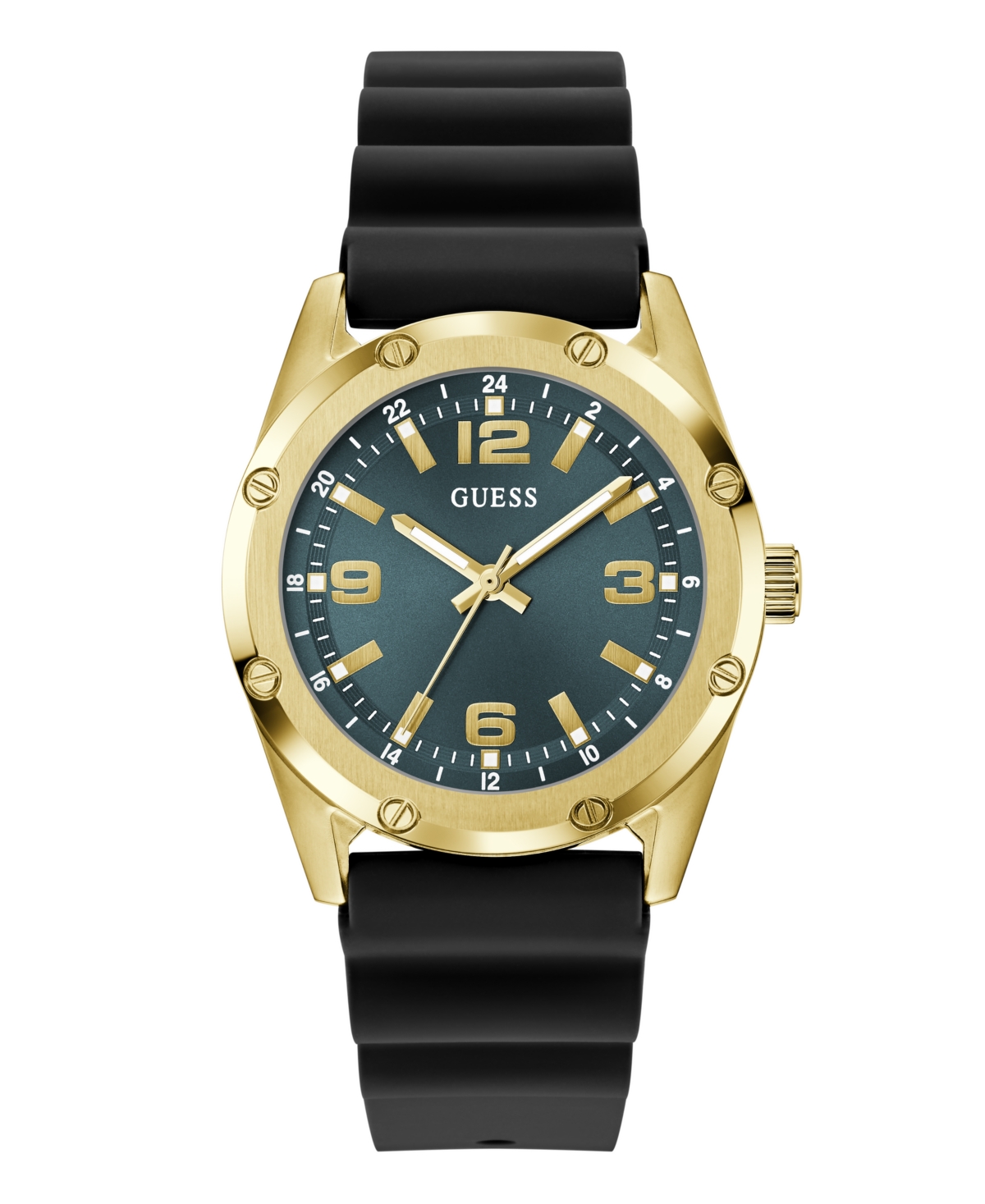 Guess Men's Black Silicone Watch 41mm