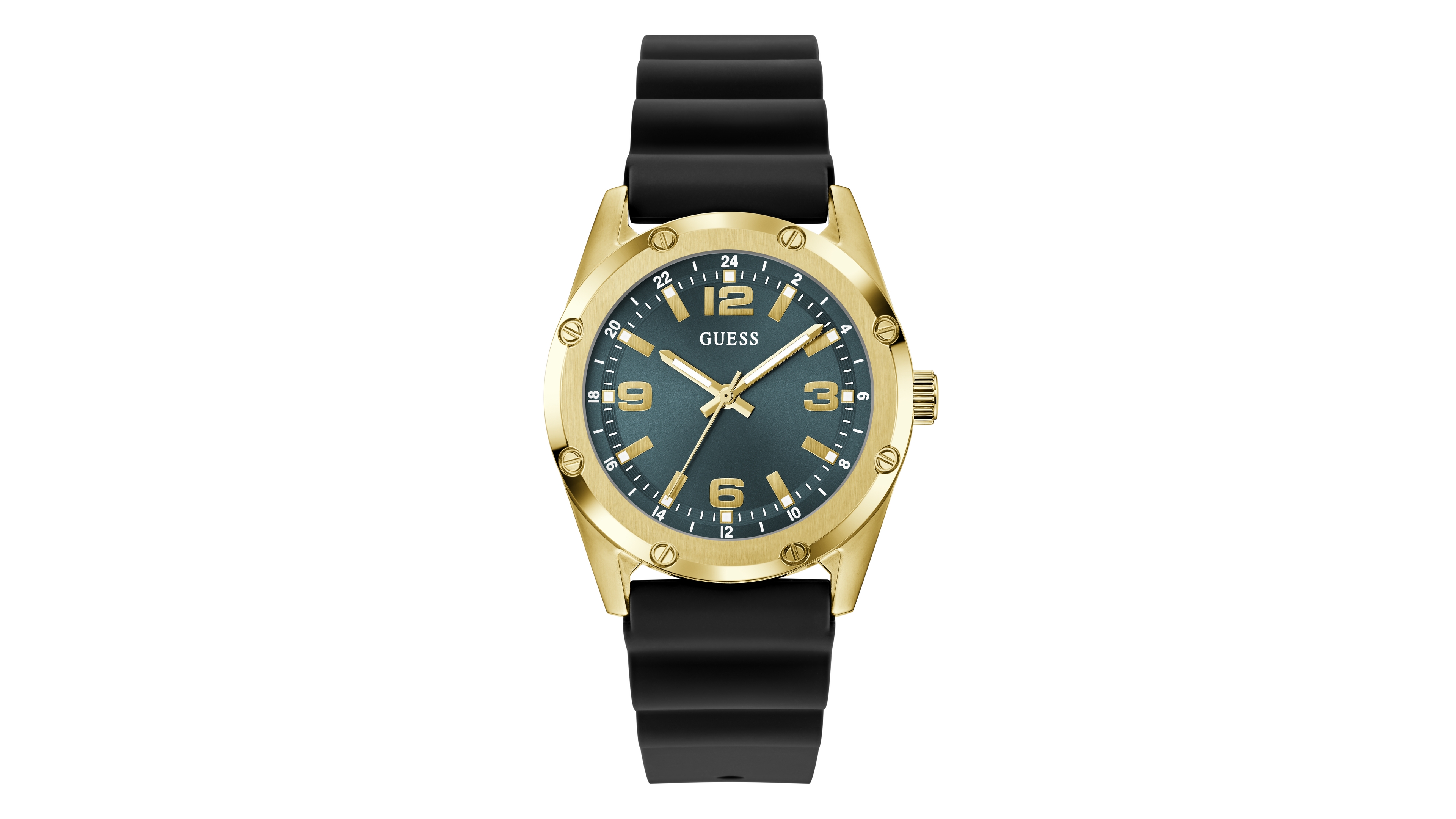 Guess Men's Black Silicone Watch 41mm