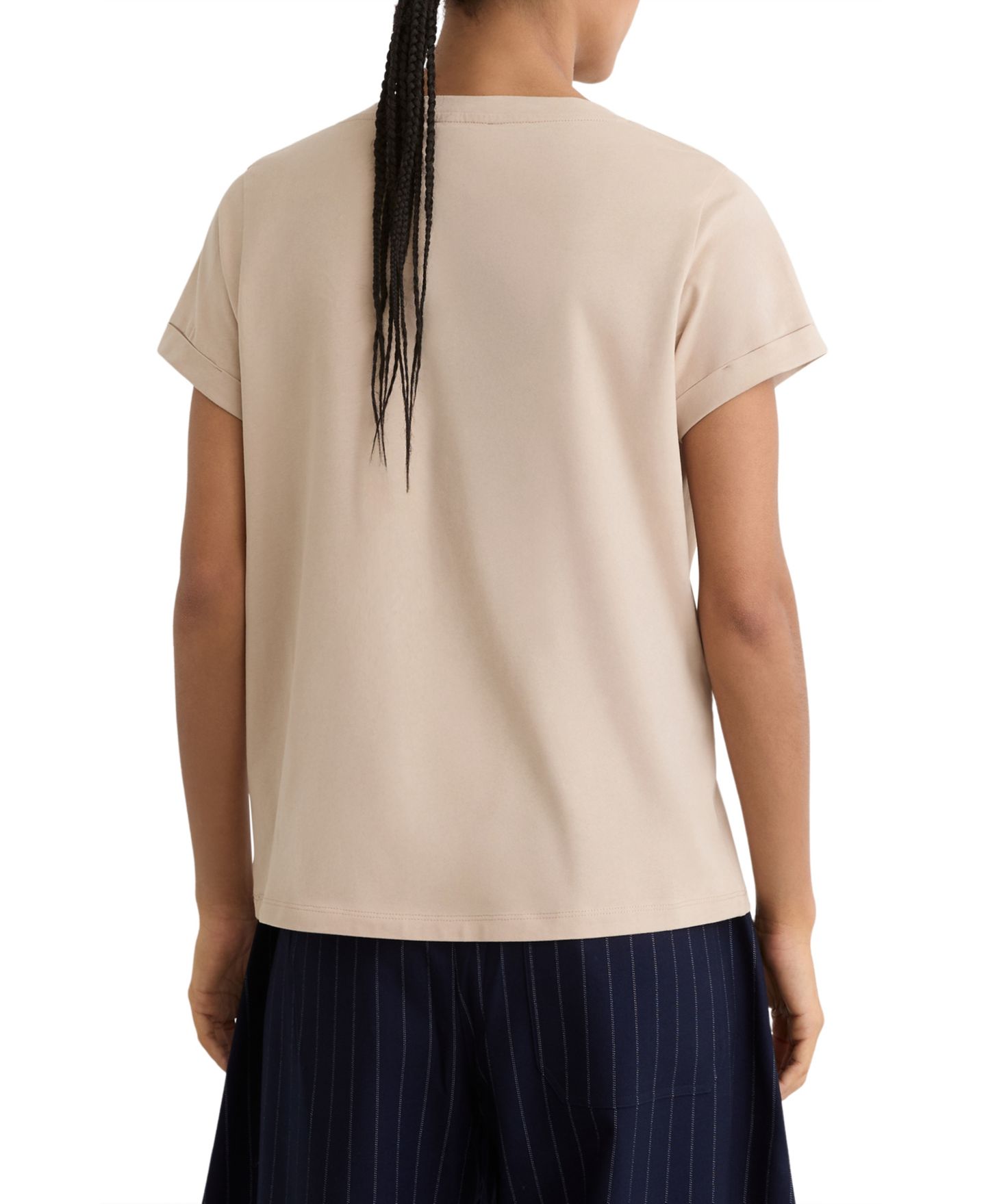 Женская футболка REISS Luna Brushed V-Neck Short-Sleeve, цвет: Верблюжий — фото 3