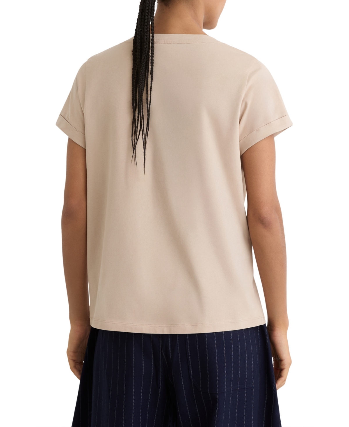 Reiss Women's Luna Brushed-Cotton V-Neck T-Shirt
