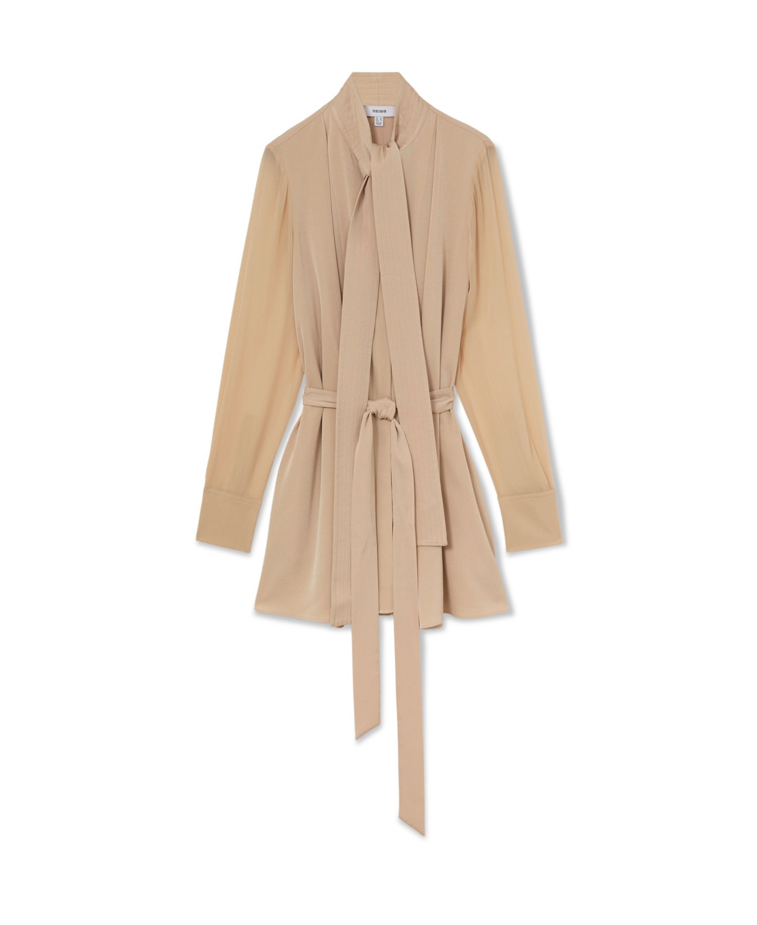 Women's Iman Tie-Neck Belted Mini Dress