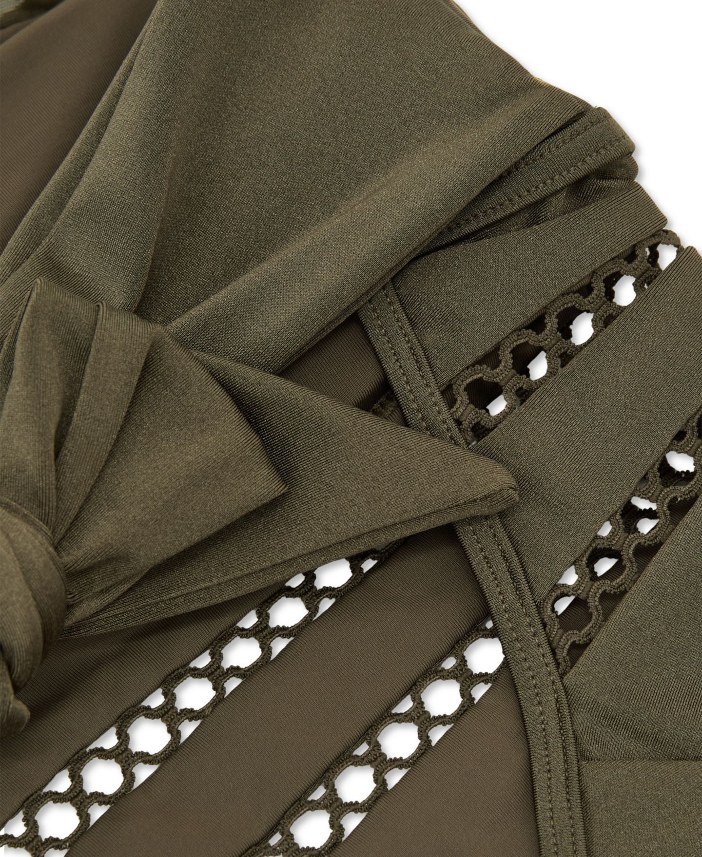 Купальник Lattice-Trim, с вырезами — REISS, цвет: Хаки зелёный — фото 5
