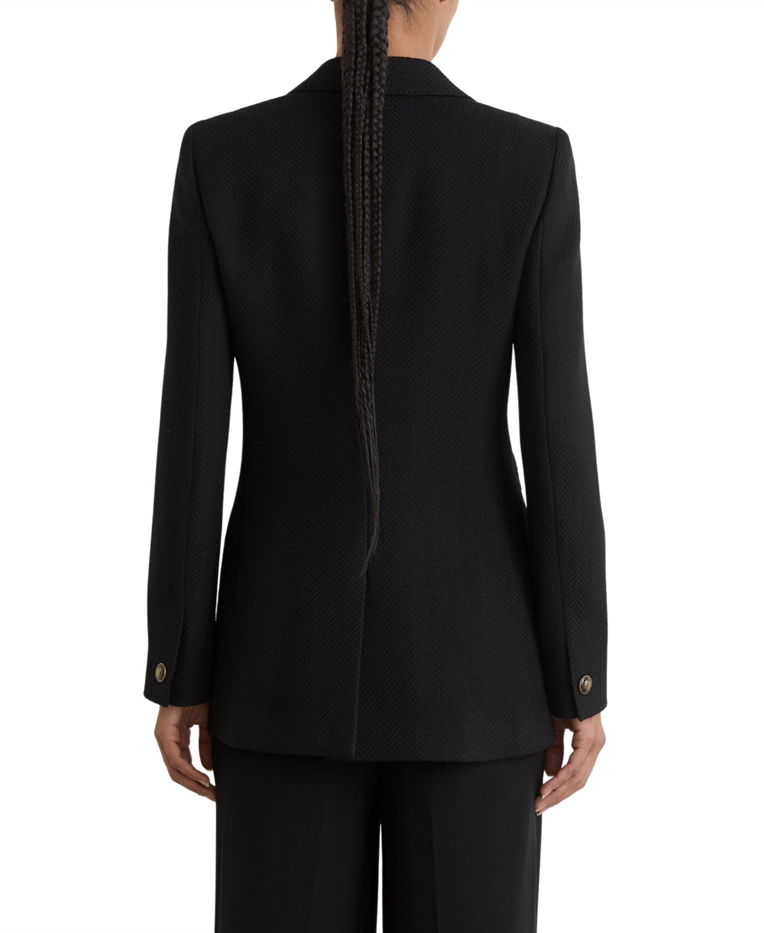 Women's Herringbone Double-Breasted Blazer