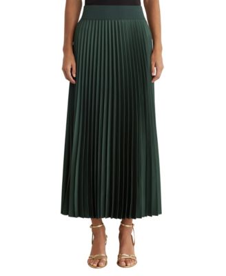 Women's Seren Pleated A-Line Satin Midi Skirt