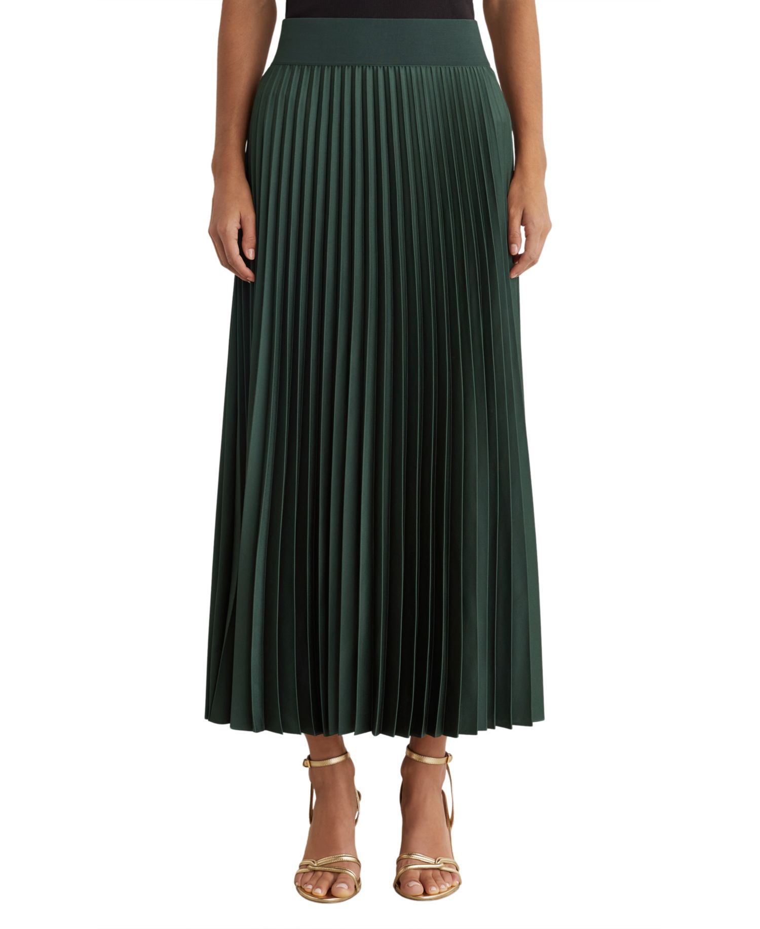 Women's Seren Pleated A-Line Satin Midi Skirt