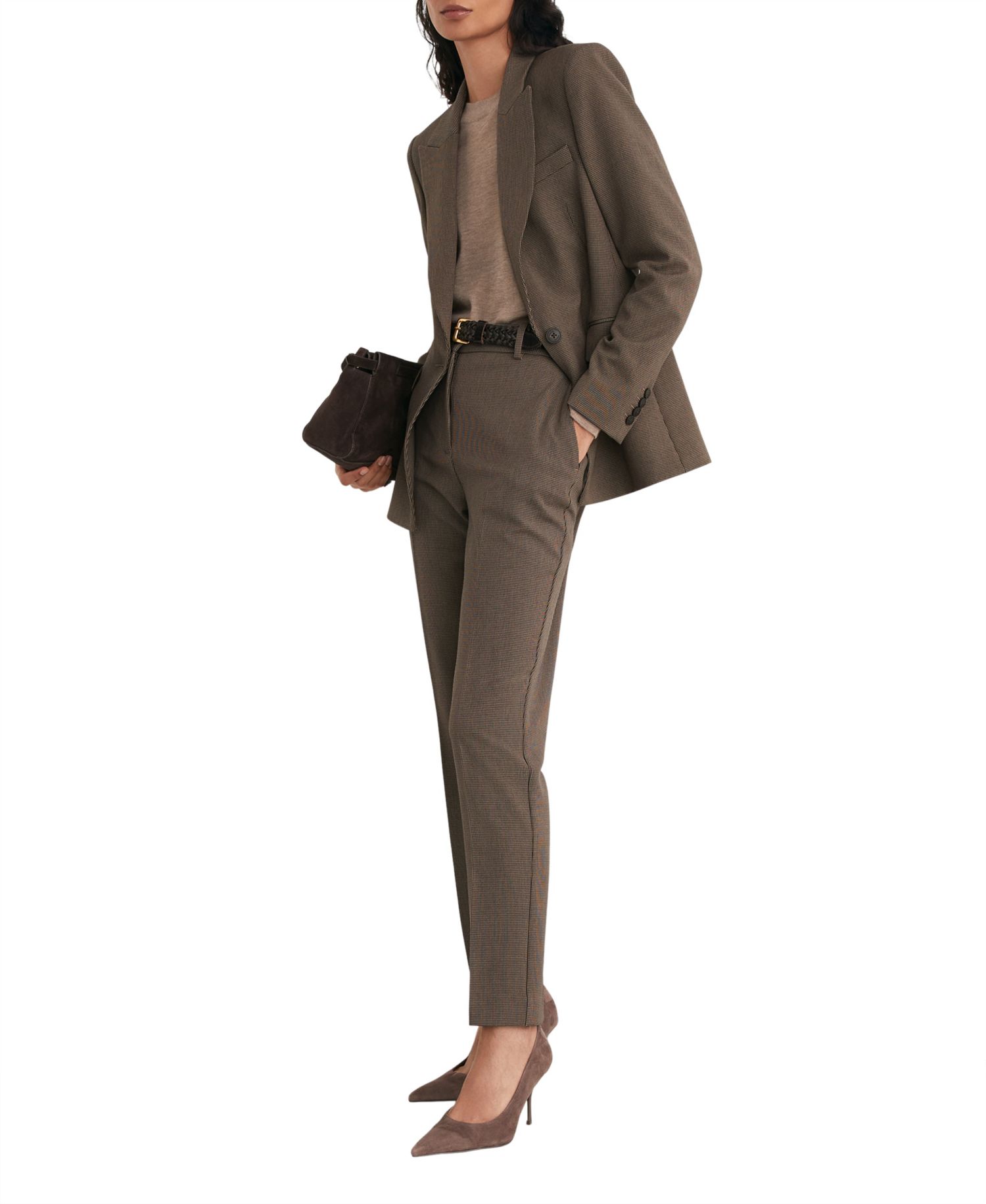 Petite Gabi Puppytooth Slim-Fit Trousers