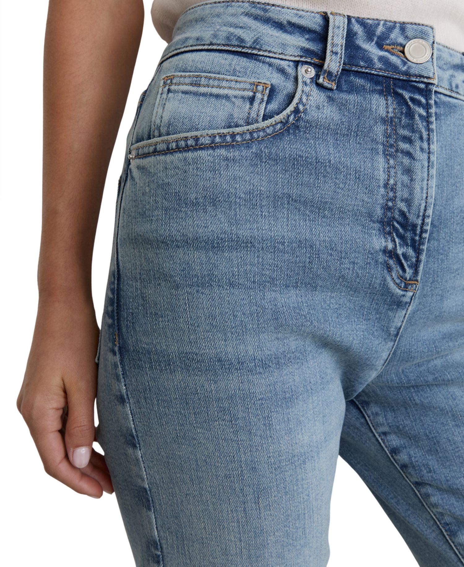 Women's Isabel Light-Wash Mid-Rise Slim-Leg Jeans