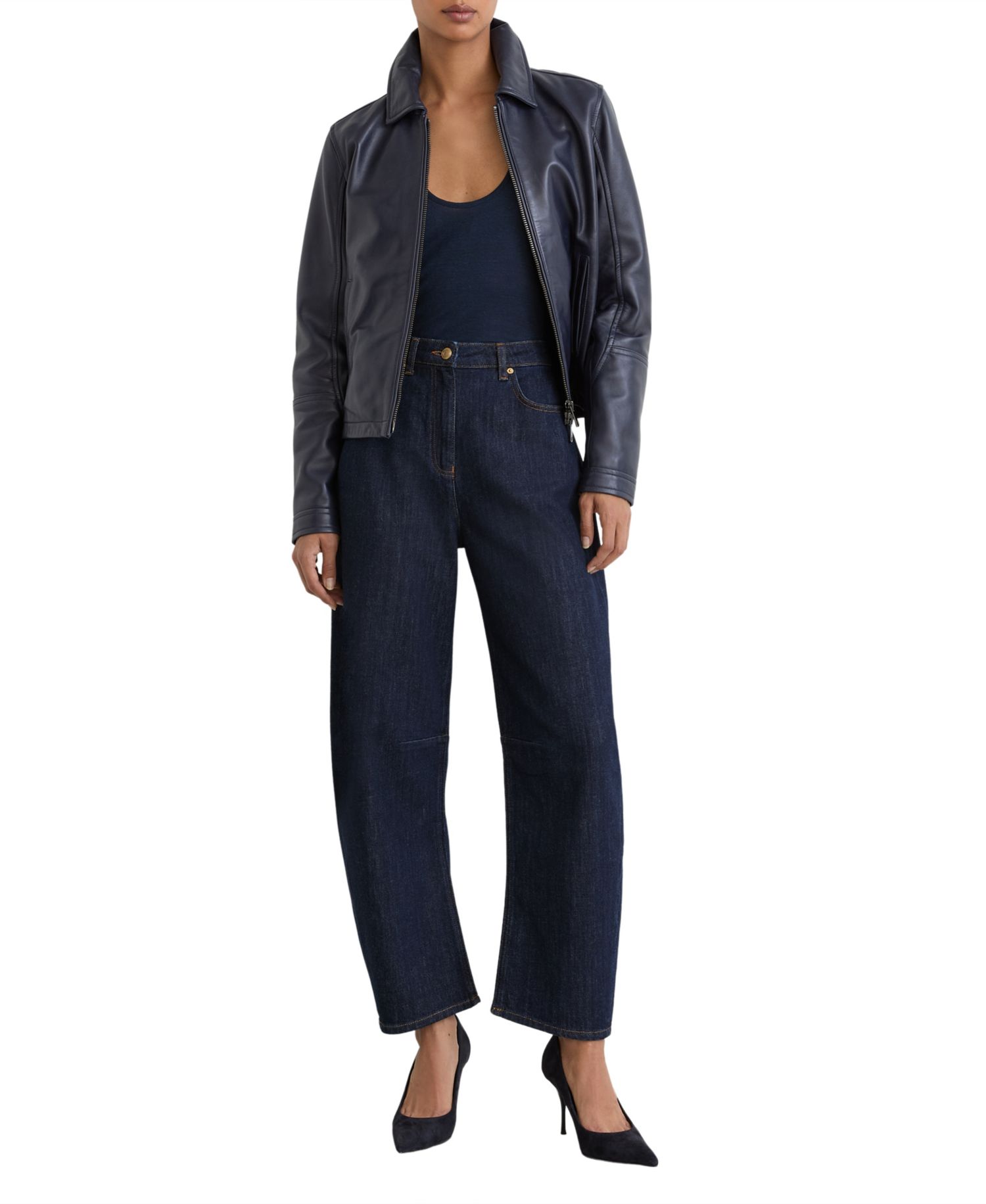 Women's Levitt Mid-Rise Barrel-Leg Relaxed-Fit Denim Jeans