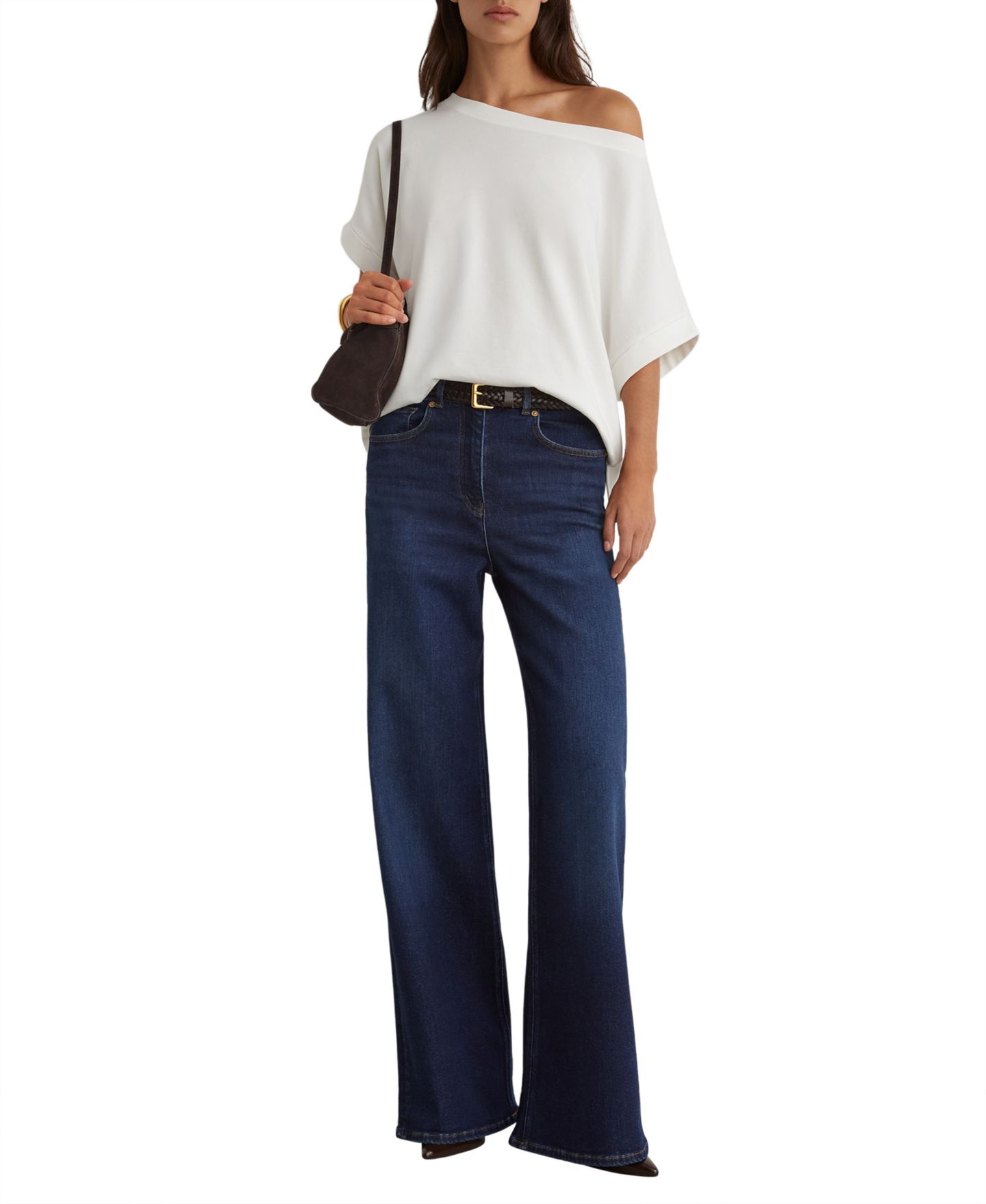 Женская футболка REISS Sia Off-Shoulder Short-Sleeve, цвет: Белый — фото 2