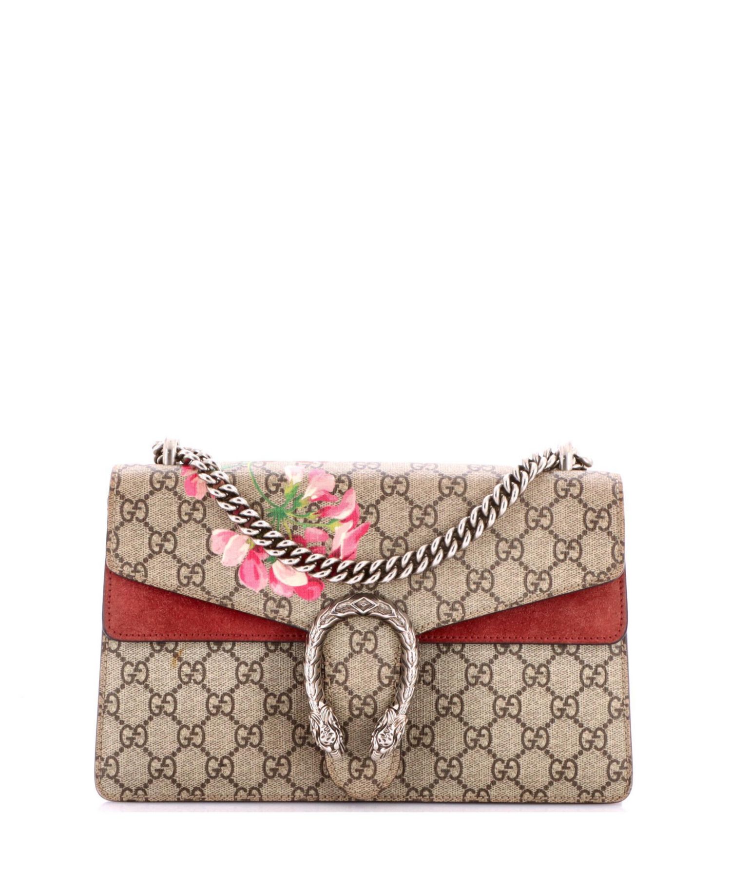 Small Dionysus Bag Blooms Print GG Coated Canvas