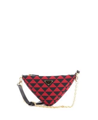 Mini Symbole Triangle Bag Leather and Jacquard