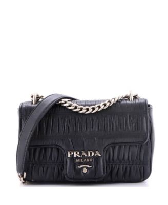 Small Chain Flap Shoulder Bag Nappa Gaufre