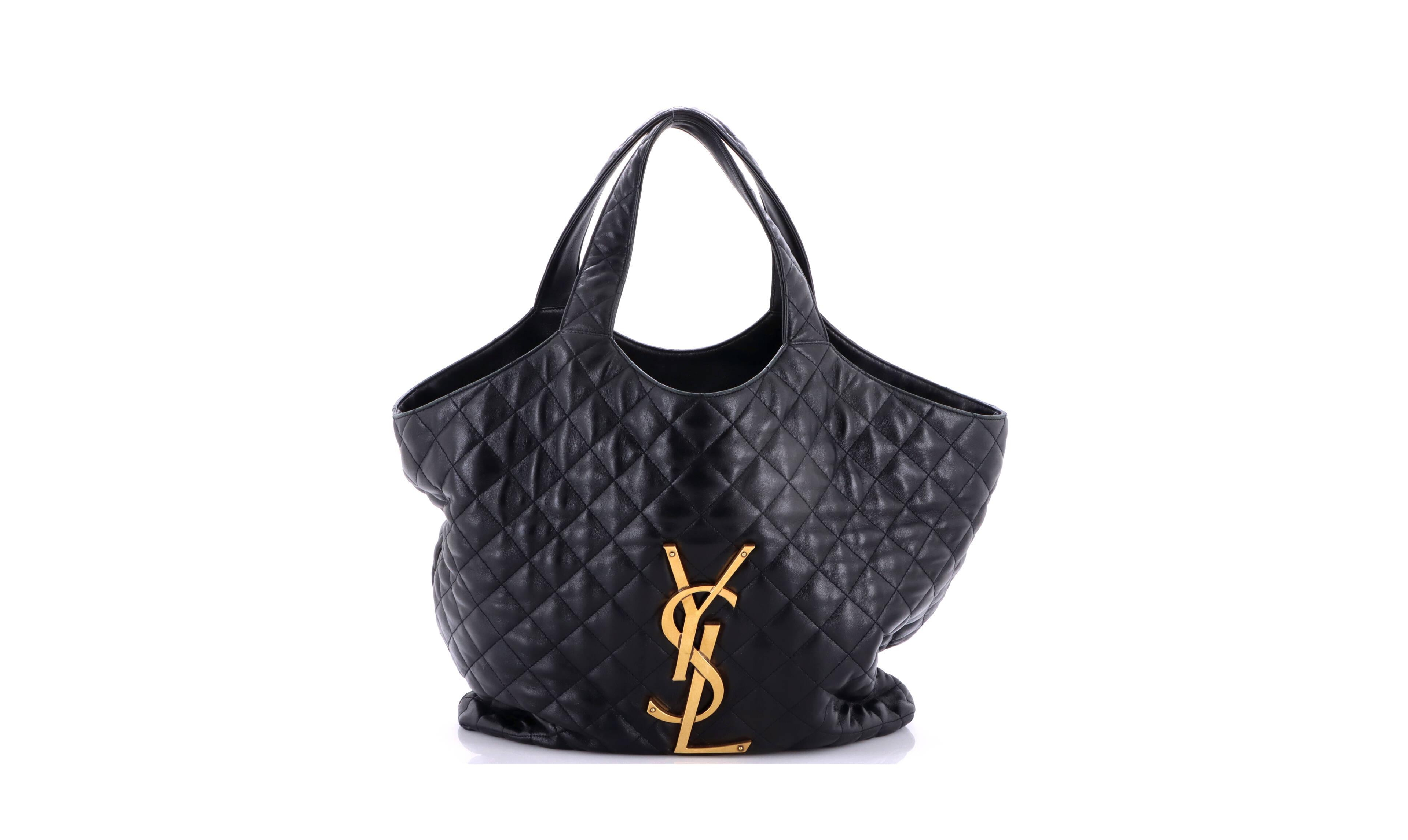 Pre-Owned Saint Laurent Maxi Icare Shopping Tote Quilted Leather