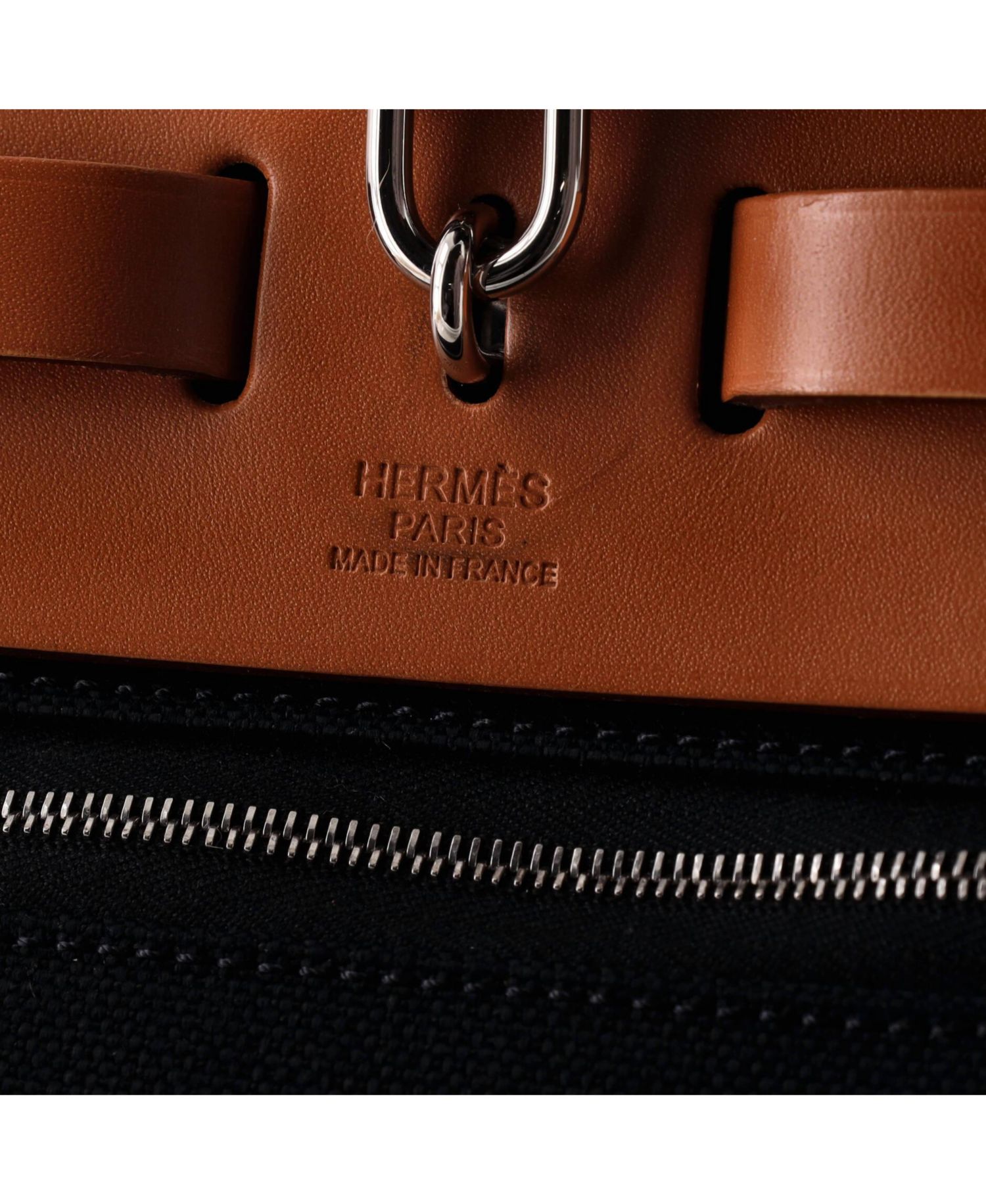 Pre-Owned Hermes 31 Herbag Zip Criss Viking Toile and Leather