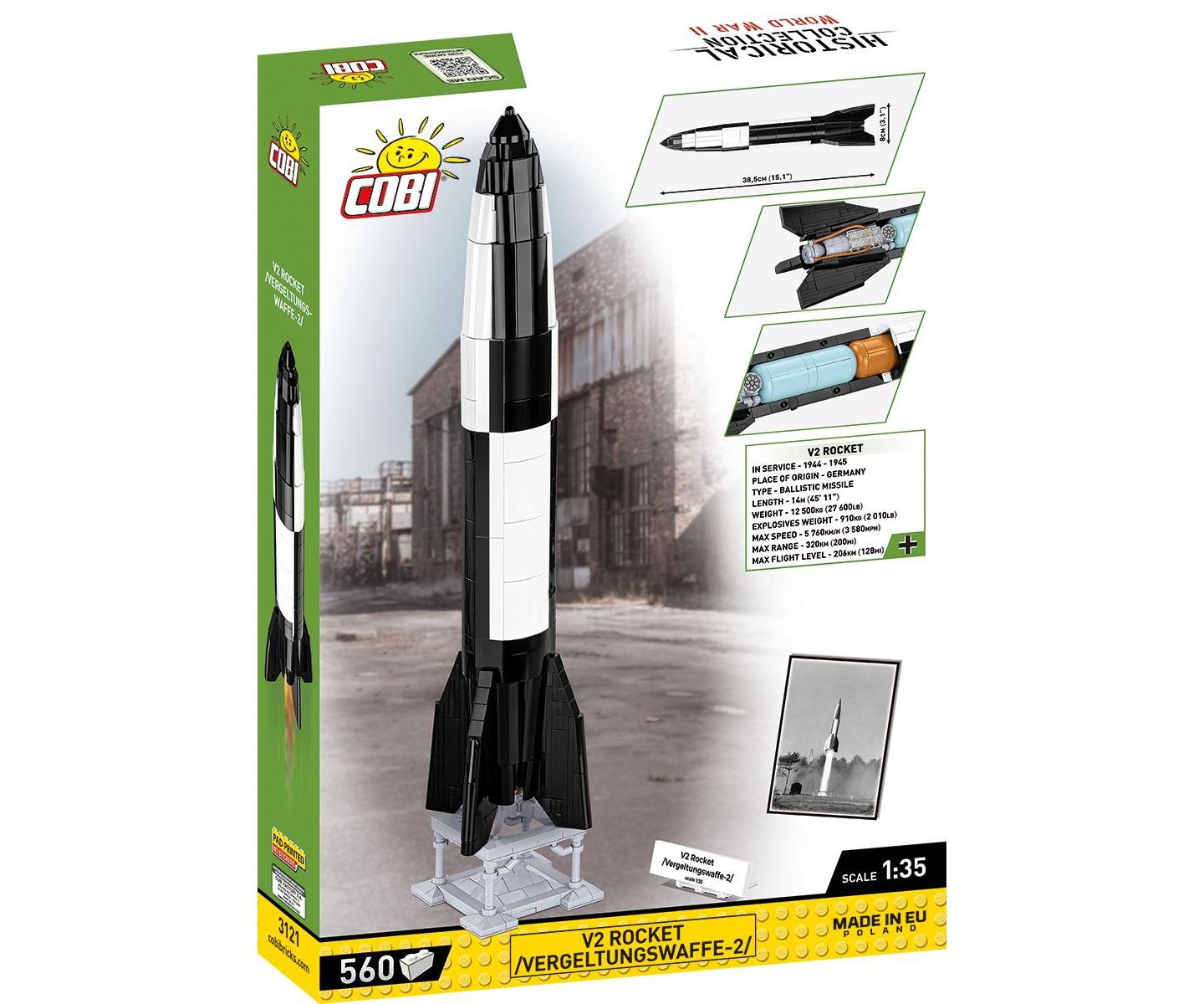 Детские конструкторы COBI Historical Collection Wwii V2 Rocket /Vergeltungswaffe-2, 560 pieces — фото 1