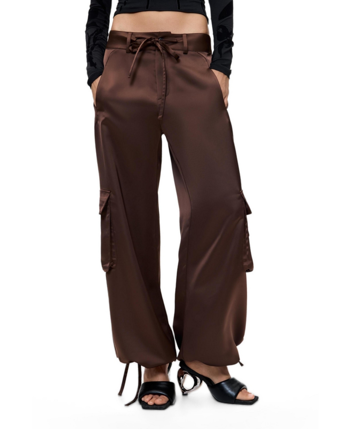 Desigual Women's Satin cargo pants