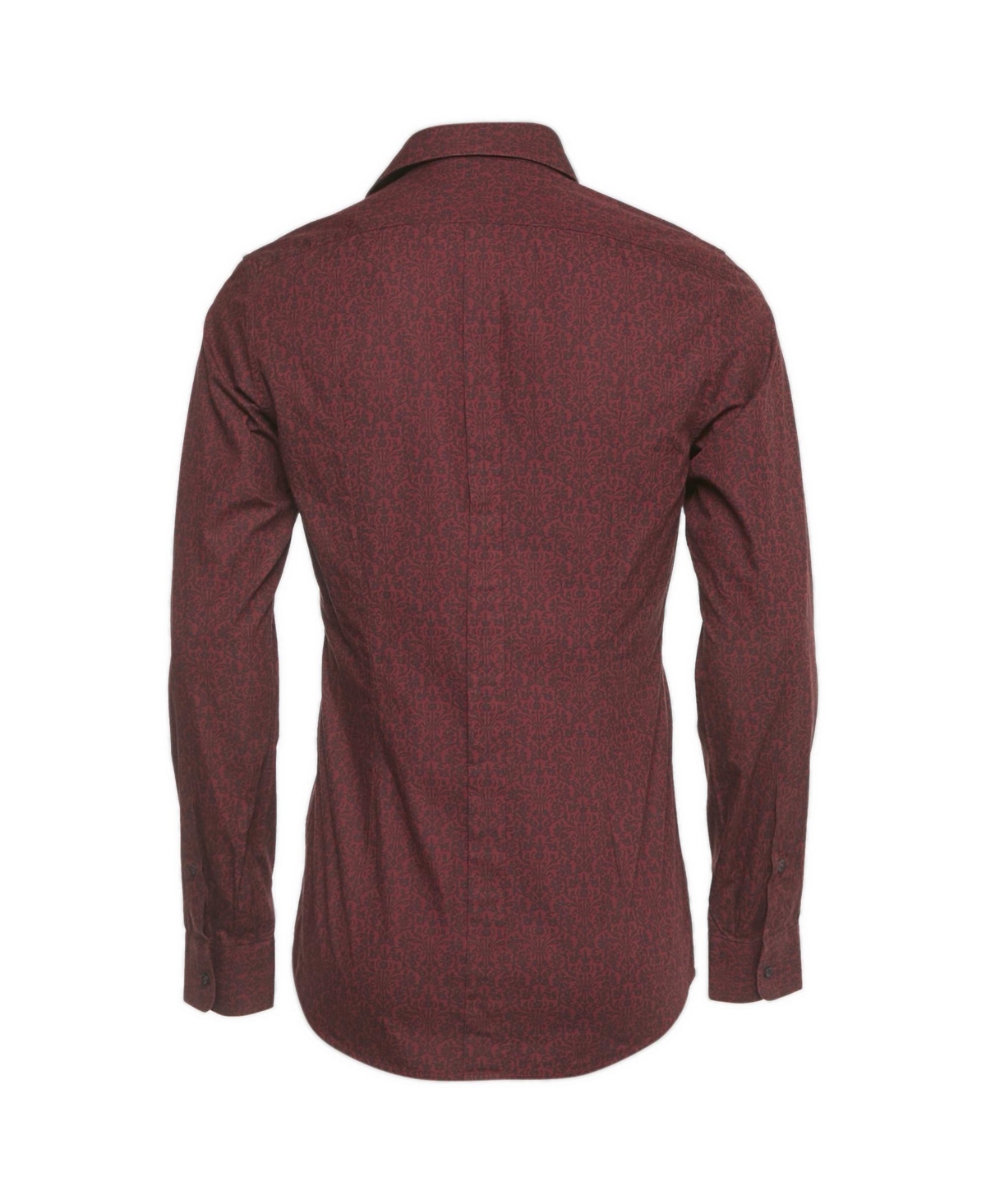 Pre-Owned Dolce & Gabbana Men's Burgundy Printed Cotton Shirt