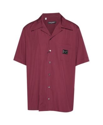 Men's Short-Sleeve Camp-Collar Cotton Bowling Shirt
