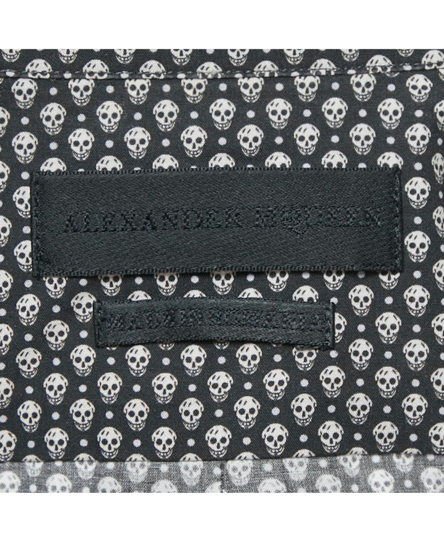 Men's Skull-Print Slim-Fit Button-Down Shirt