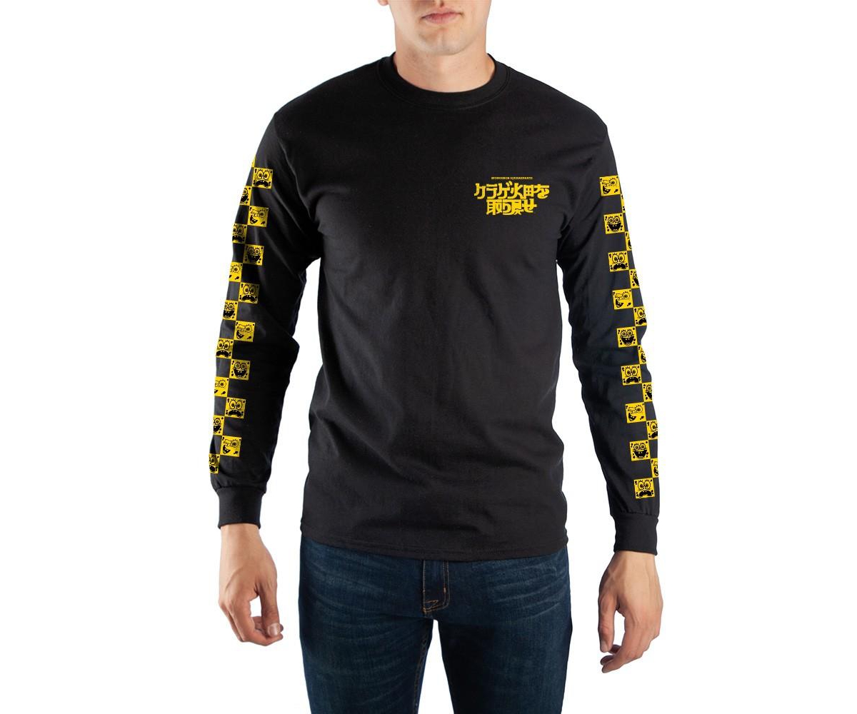 SpongeBob SquarePants Men's Long-Sleeve Crewneck Graphic T-Shirt - Multicolored