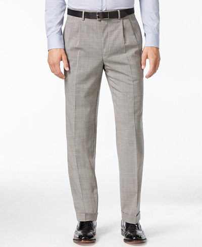 Lauren Ralph Lauren Check 100% Wool Pleated Dress Pants - Pants - Men ...