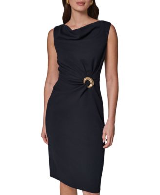 Women's Sleeveless Boat-Neck Sheath Dress