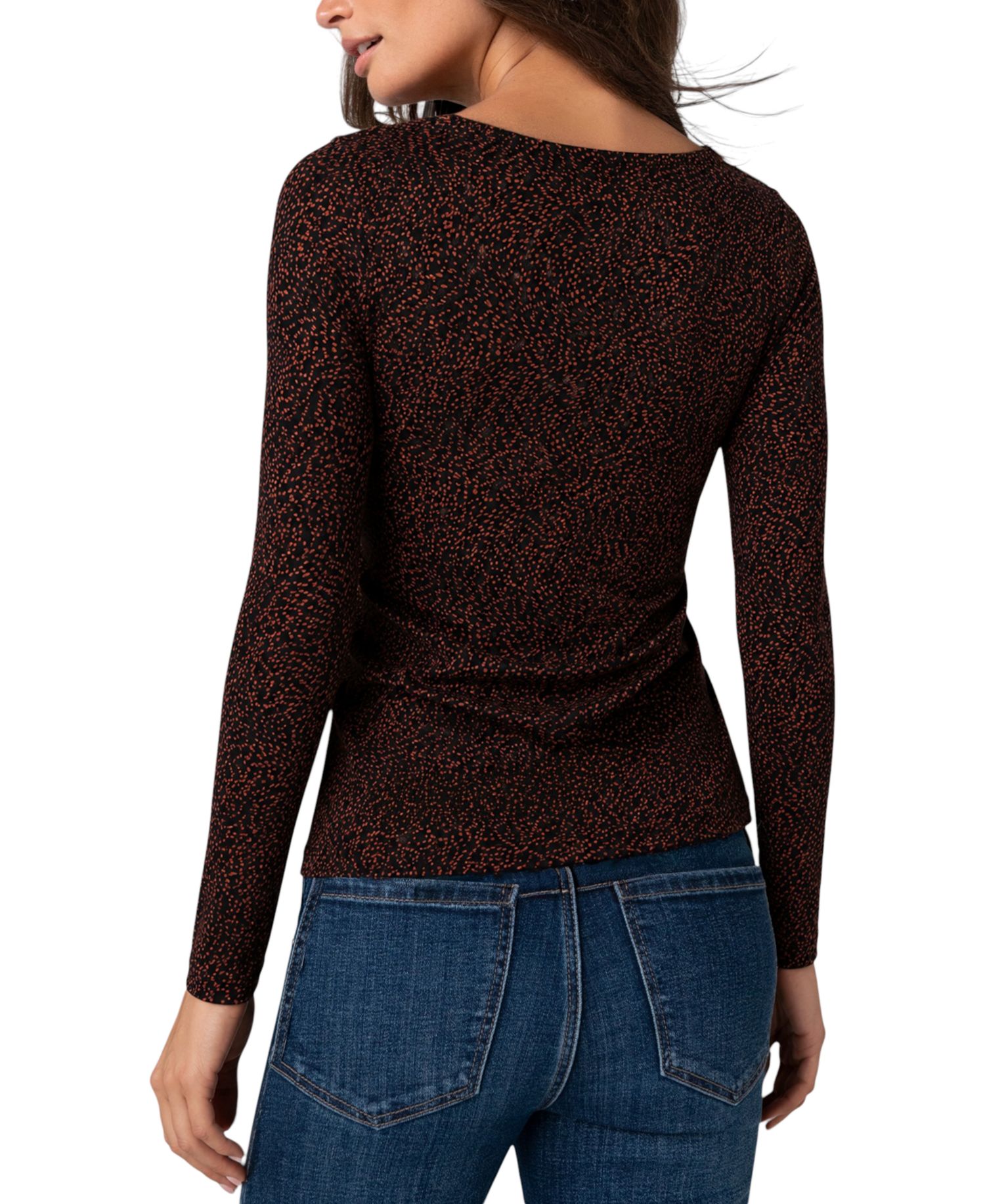 Women's Long-Sleeve Boat Neck Jersey-Knit Blouse
