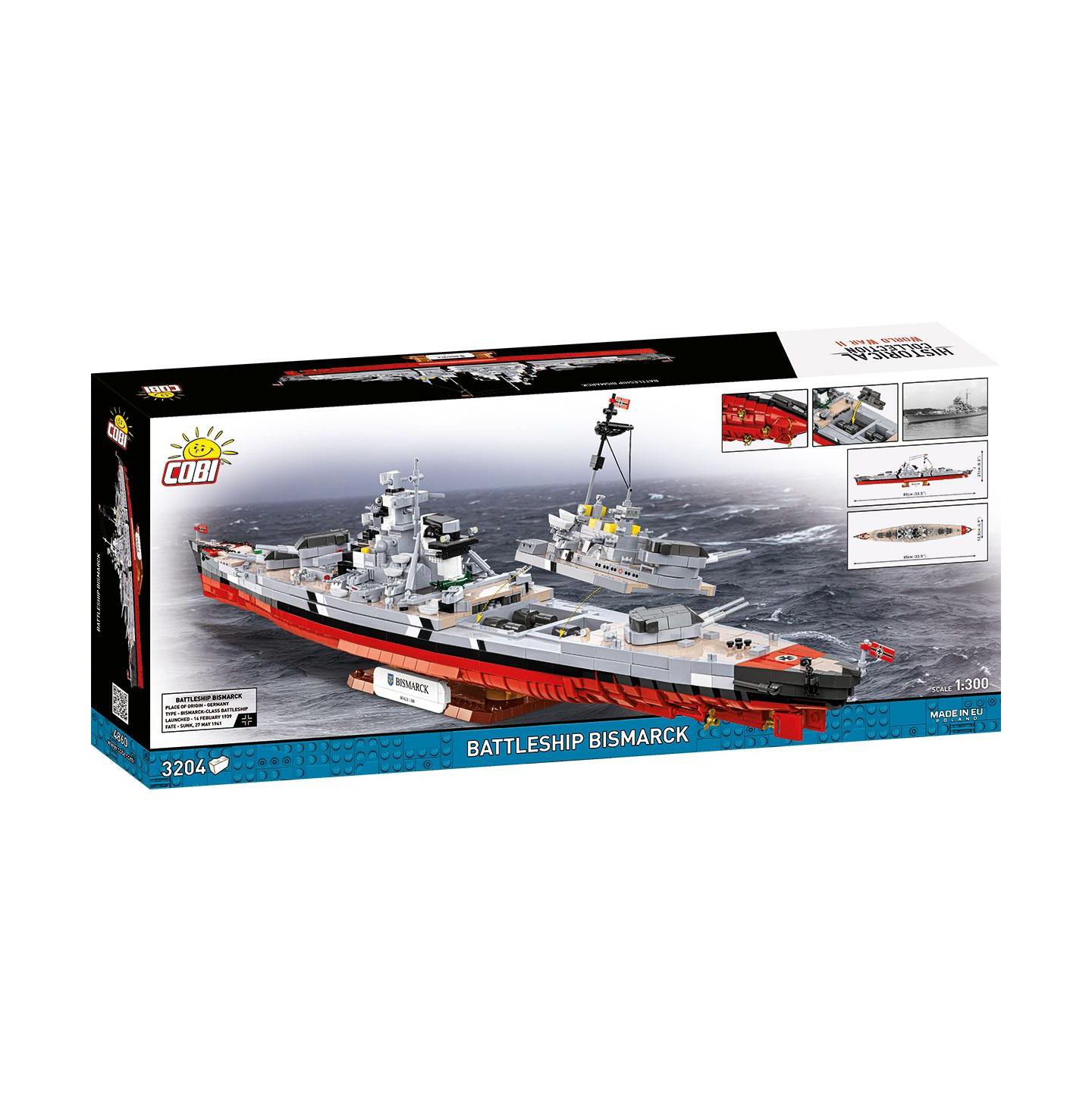 Детский конструктор COBI Historical Collection Wwii Battleship Bismarck 1:300 Scale Model 3,204-Piece Building Set, Ages 12+ — фото 7