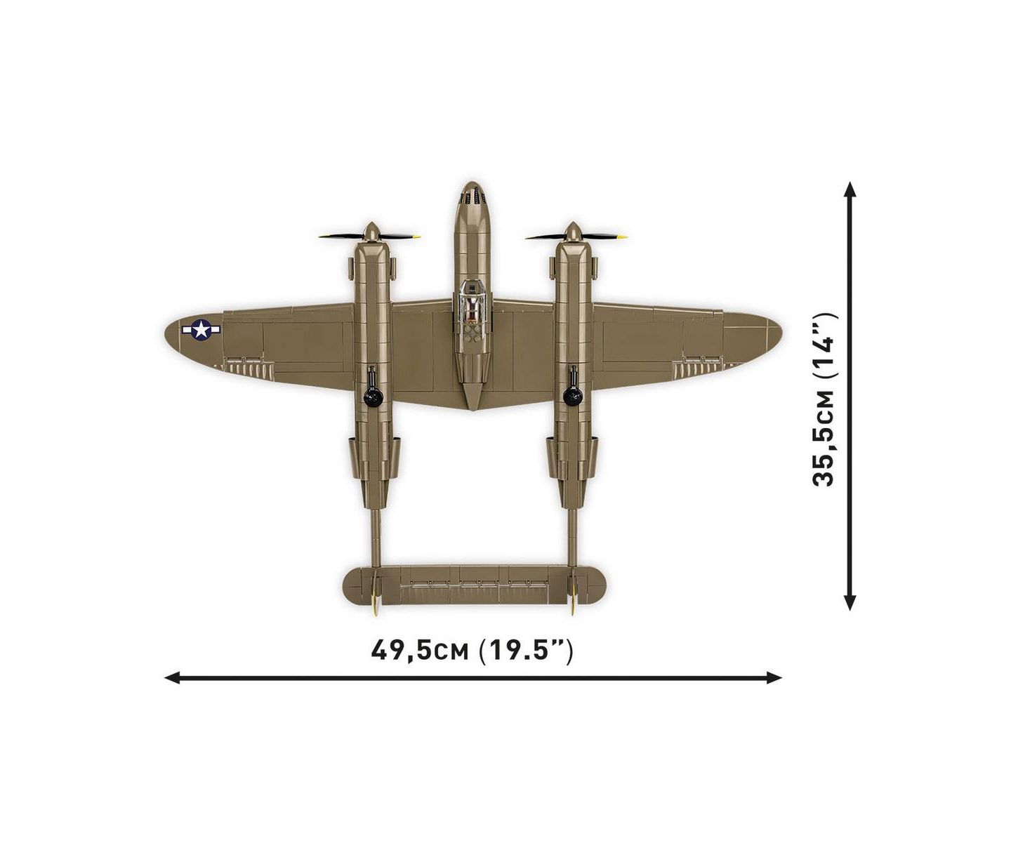 Детский конструктор COBI Lockheed P-38H Lightning Aircraft with Moving Parts 650-Piece Building Set, Ages 8+, цвет: Open Miscellaneous — фото 3