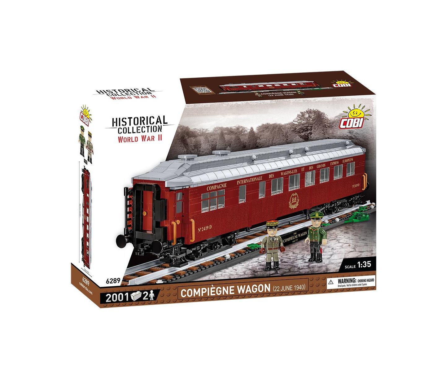 Детский конструктор COBI Historical Collection Wwii Compiegne Wagon 2001-Piece 1:35 Scale Building Set, Ages 11+ — фото 1