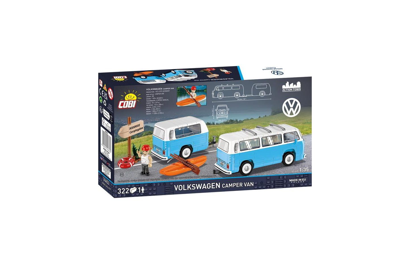 Детские конструкторы COBI Action Town Volkswagen Camper Van 1:35 Scale, 322 pieces — фото 2