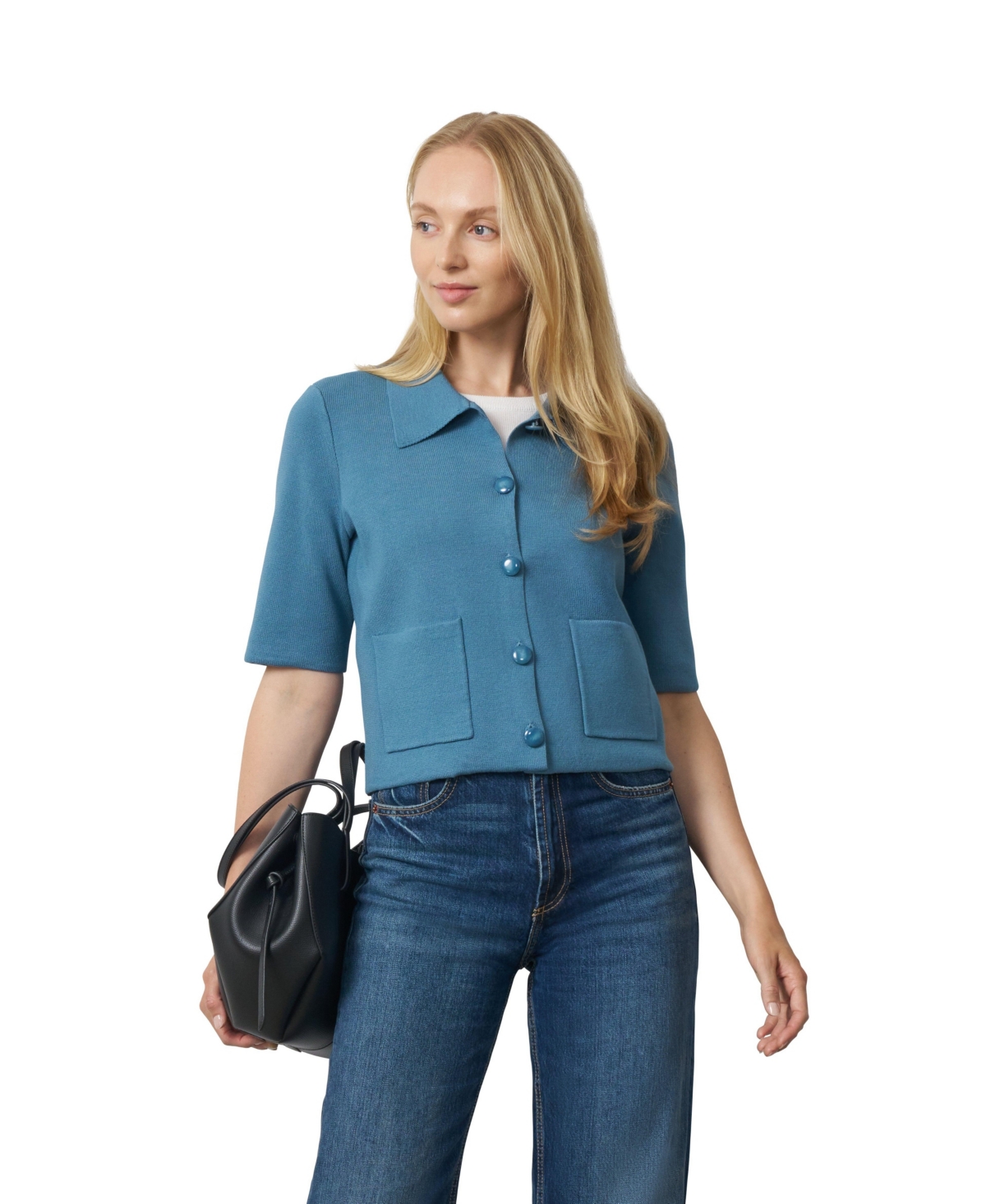 Cable & Gauge Women's Milano Knit Button-Front Cardigan
