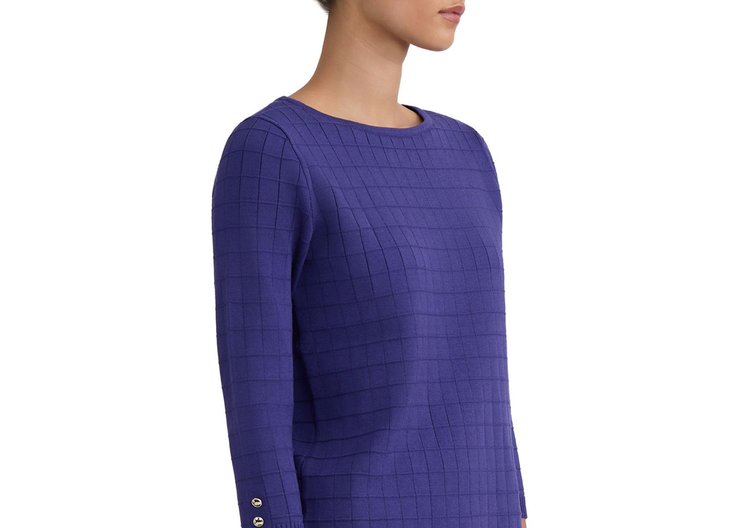 Women's Textured Boat-Neck 3/4-Sleeve Sweater