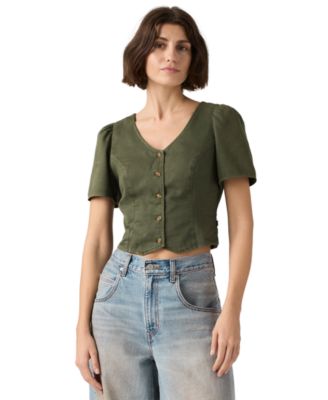 Women's Moxie Cotton Short-Sleeve Denim Blouse