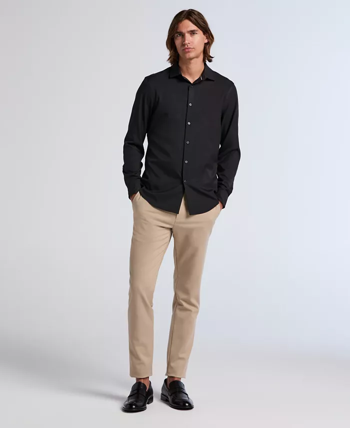 Men's Slim-Fit Stretch Solid Button-Down Twill Shirt - thumbnail 8