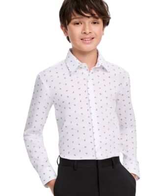 Boys' 4-20 Long-Sleeve Button-Front Spread-Collar Dress Shirt