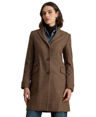 Petite Single-Breasted Wool-Blend Walker Coat