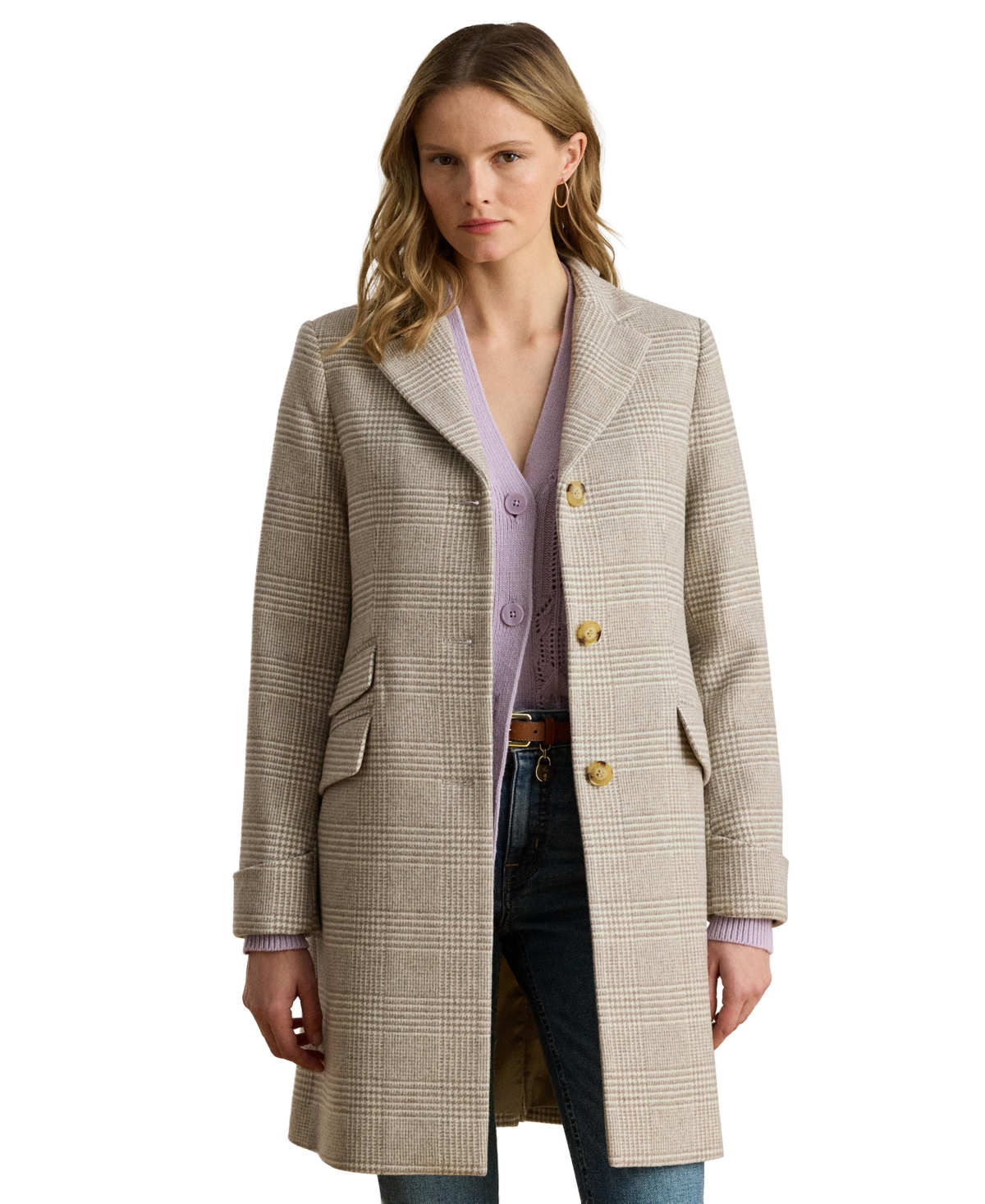 Lauren Ralph Petite Single-Breasted Wool-Blend Walker Coat, Created for Macy's