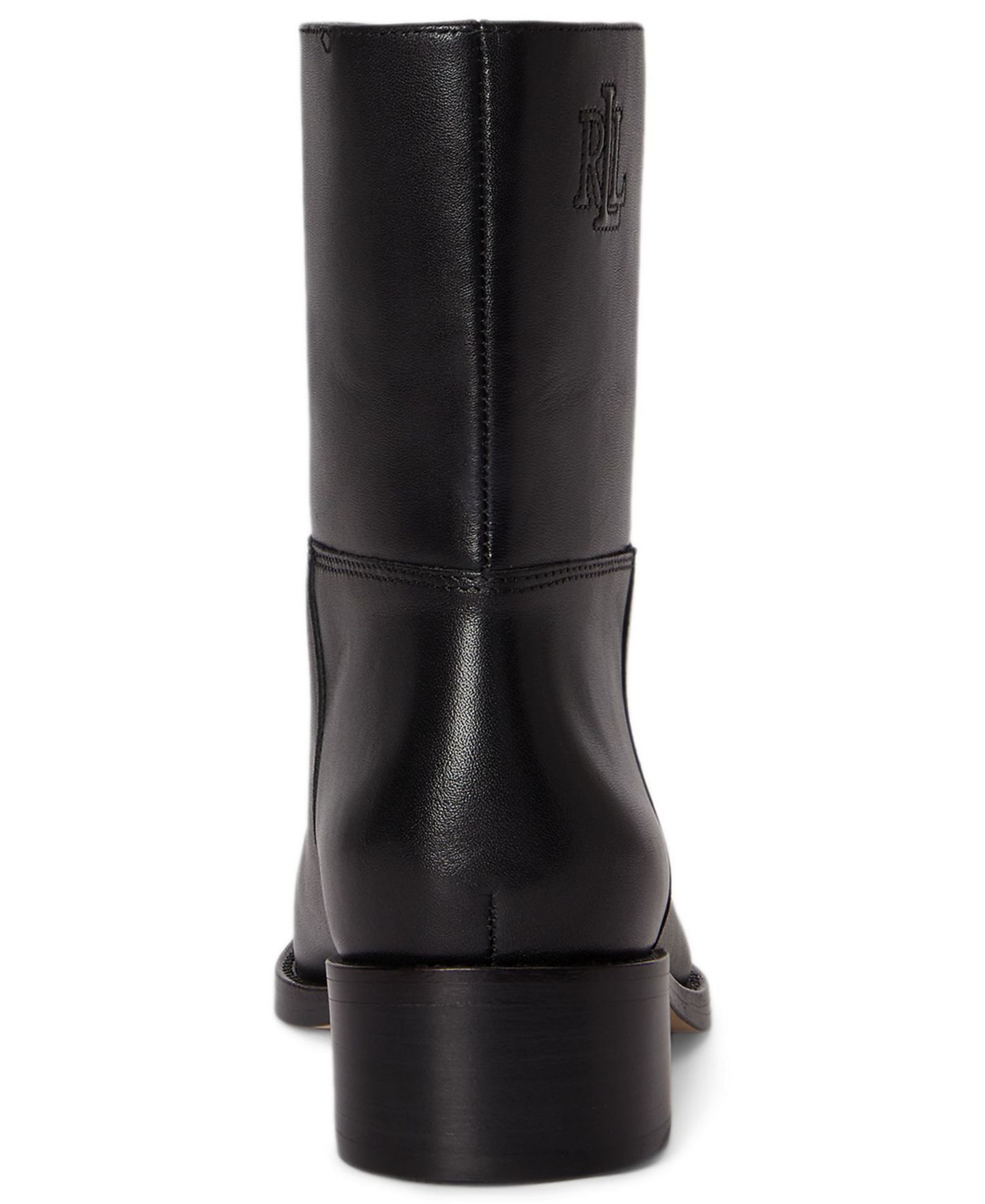 Женские ботинки Lauren Ralph Lauren Kyle Round Toe Booties, цвет: Чёрный гладкий кожаный — фото 3
