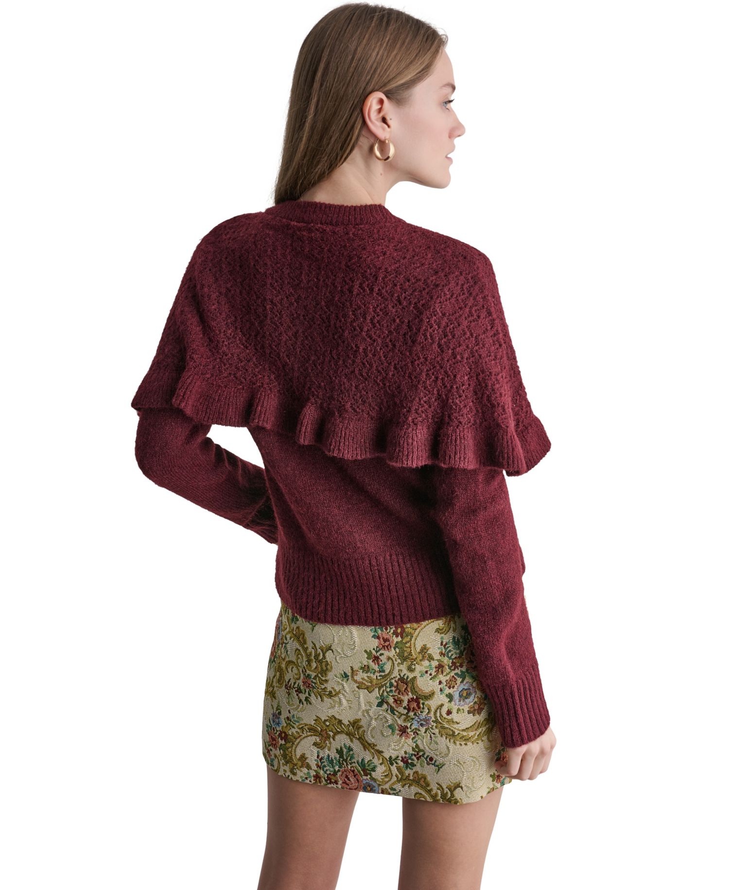 Women's Caped Pointelle Cardigan