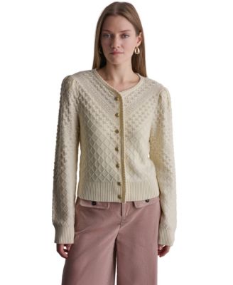 Women's Fitted Textured Long-Sleeve Cardigan