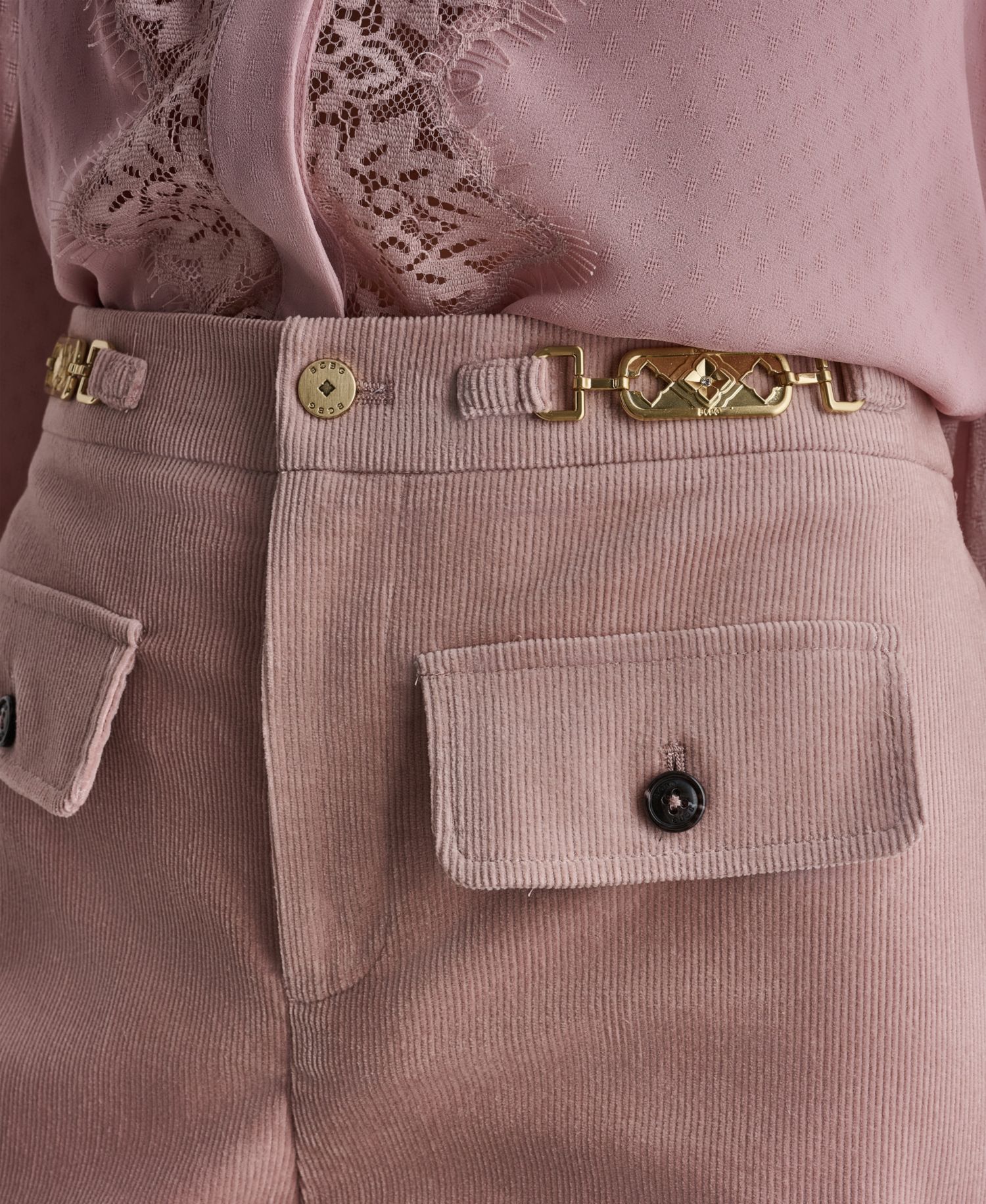 Women's Corduroy Wide-Leg High-Waisted Pants