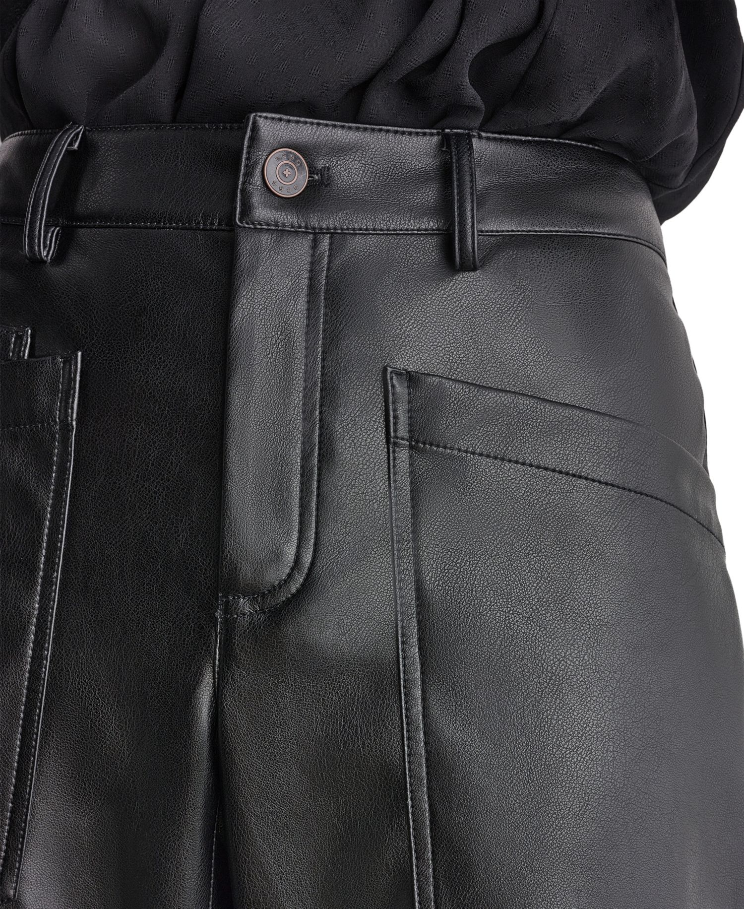 Women's Barrel Faux Leather Pants