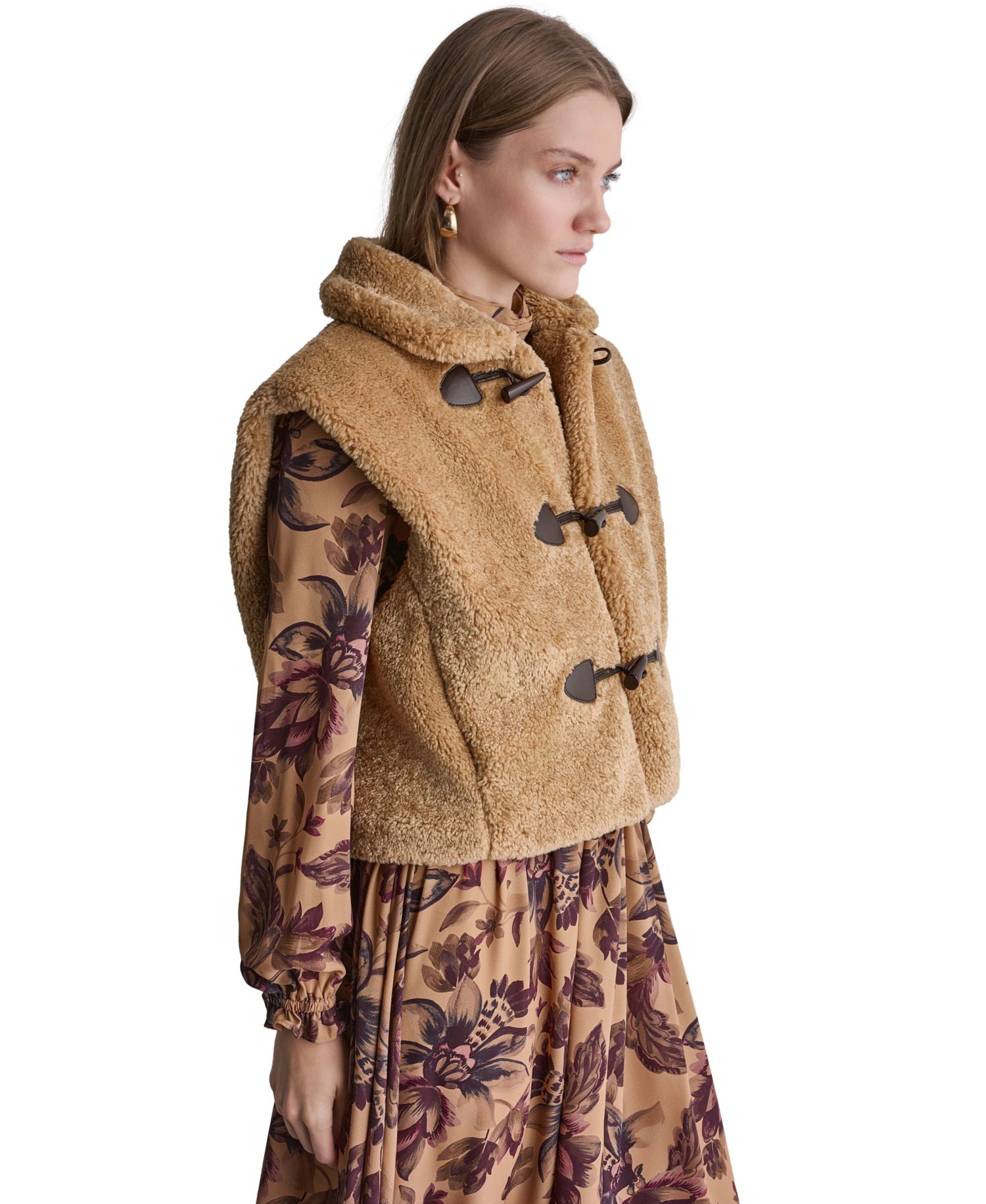 Women's Faux Fur Toggle Vest
