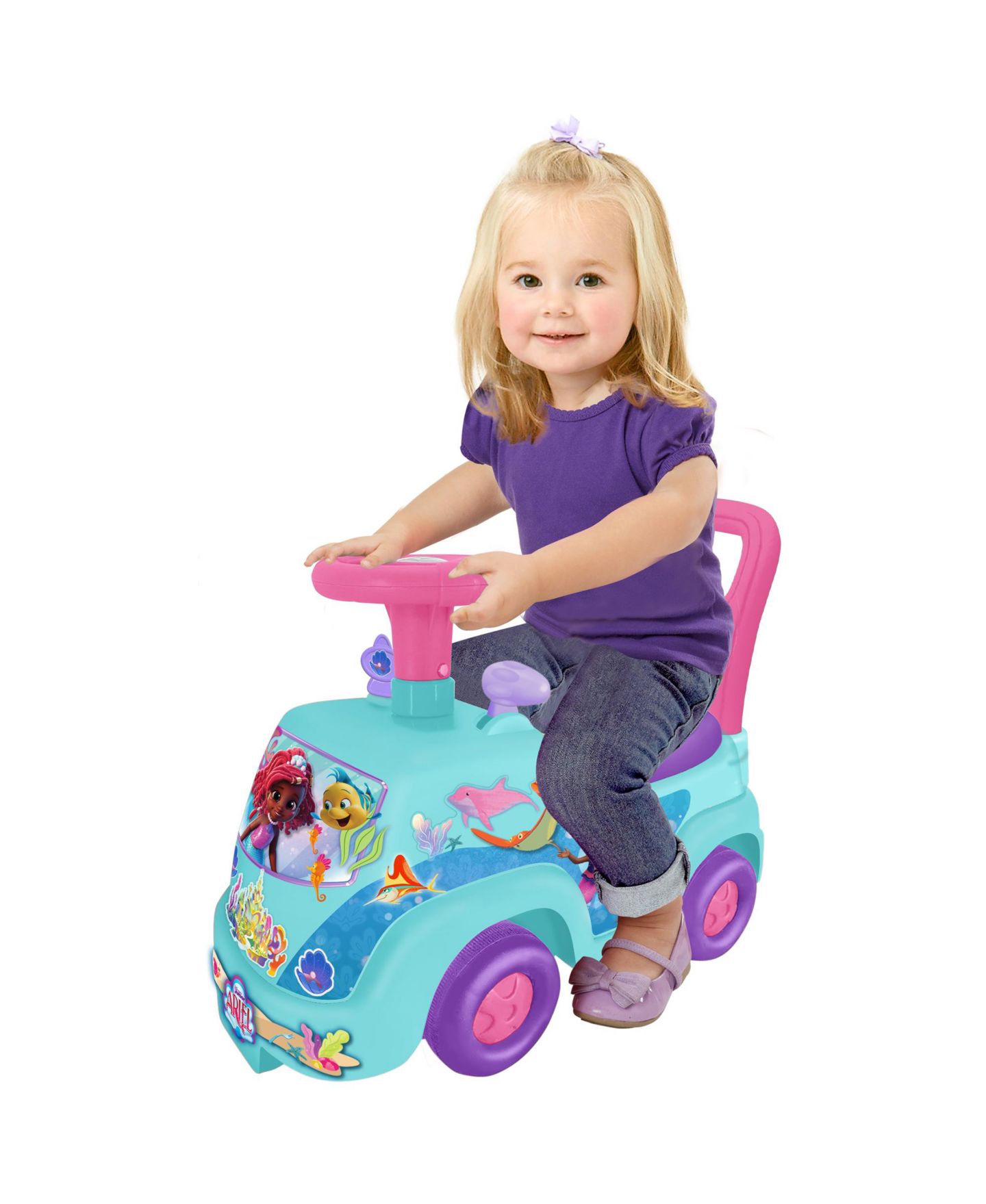 Детская игрушка Kiddieland Ariel Sea Ride-On with Interactive Lights and Sounds, Ages 1+ — фото 5
