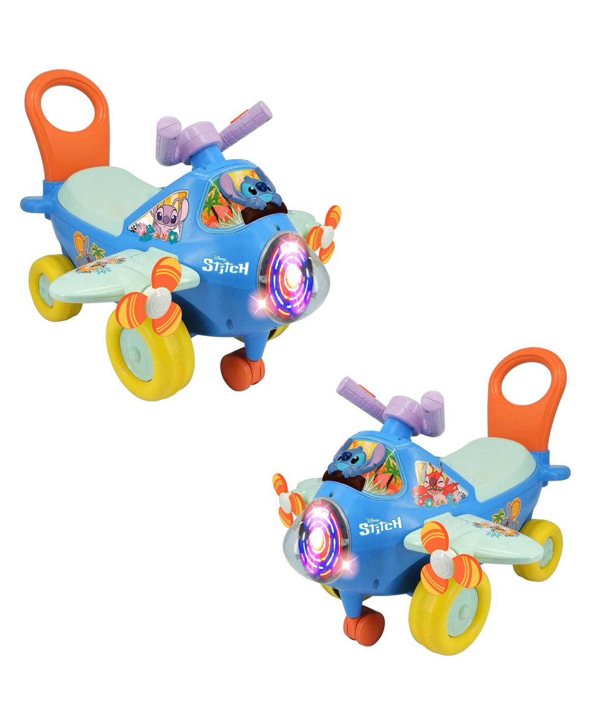 Kiddieland Activity Plane Stitch Lights and Sounds Ride-On, Ages 12-36 Mo.