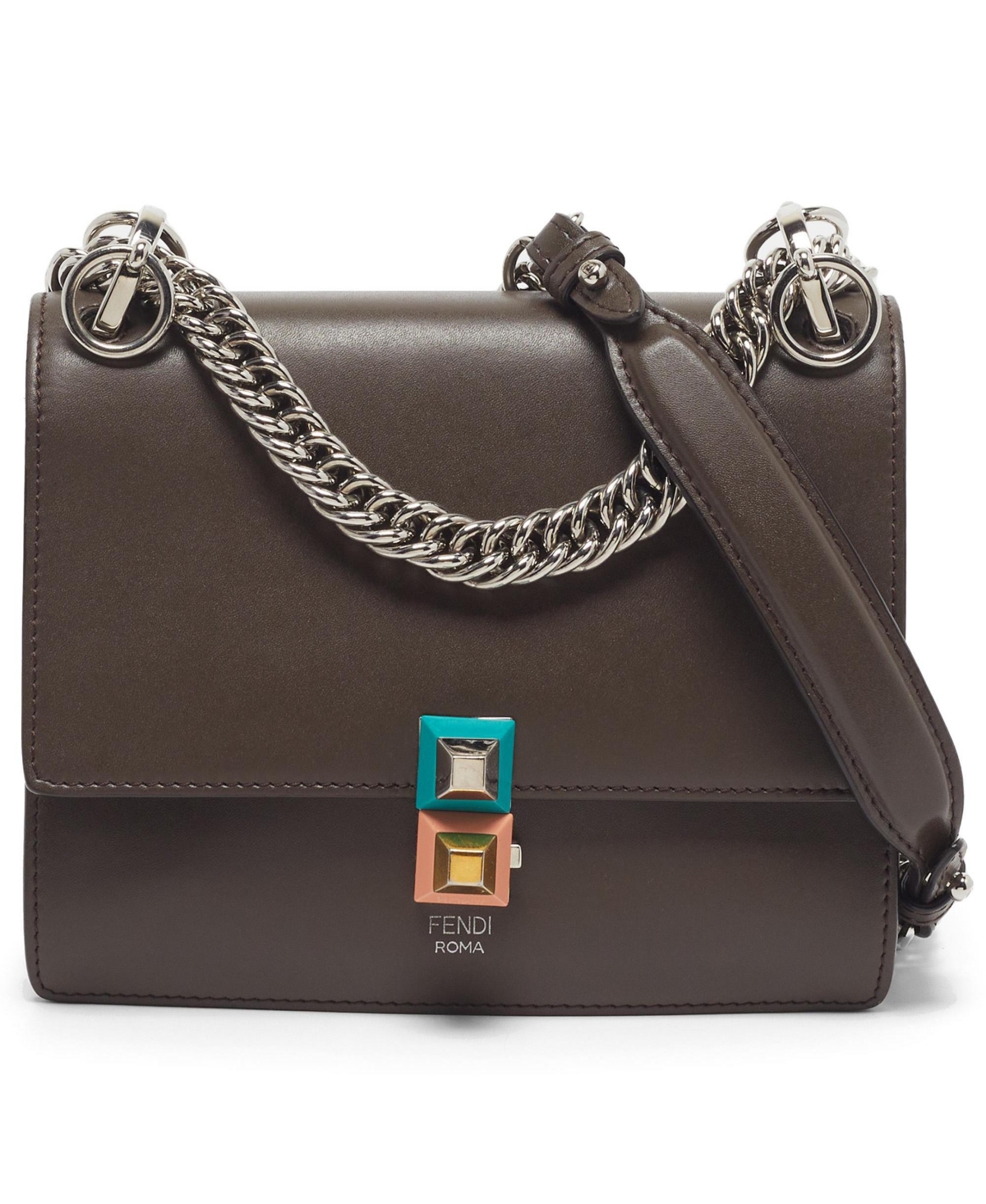 Pre-Owned Fendi Women's Kan I Mini Studded Leather Shoulder Bag